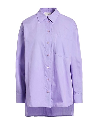 VICOLO Solid color shirts & blouses Purple 100% Cotton