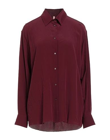 INDRESS Solid color shirts & blouses Burgundy 100% Organic silk