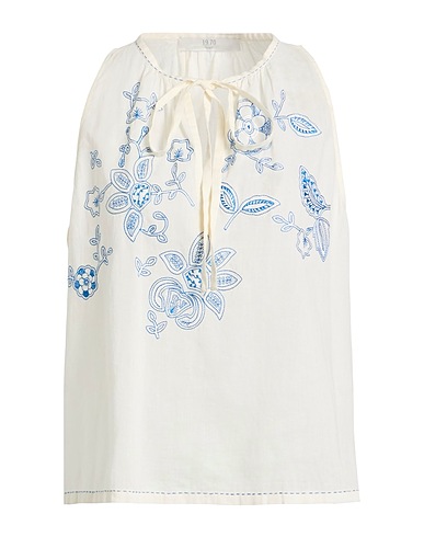19.70 NINETEEN SEVENTY Top White 100% Cotton, Viscose