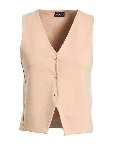 MOU ITALY Waistcoat DELUXE Beige 65% Viscose, 30% Polyamide, 5% Elastane