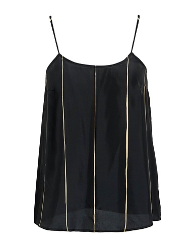 ALYSI Camisole CRÈME Nero 100% Seta