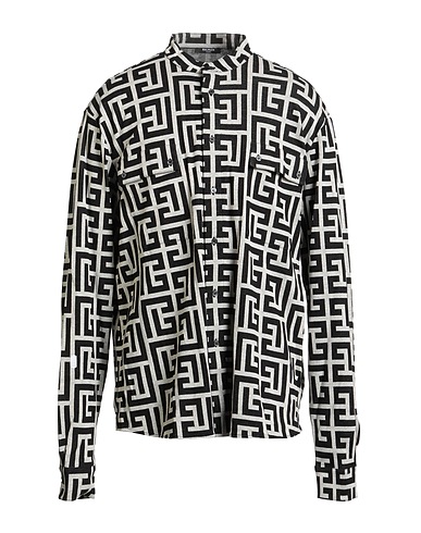 BALMAIN Patterned shirt Black 100% Cotton