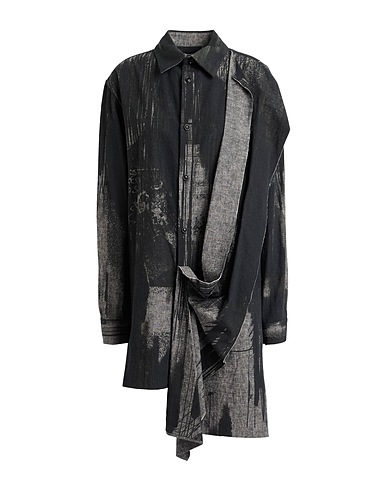 Y'S YOHJI YAMAMOTO Linen shirt Charcoal 63% Linen, 37% Cotton