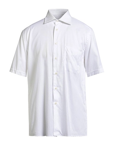 CALIBAN Solid color shirt White 100% Cotton