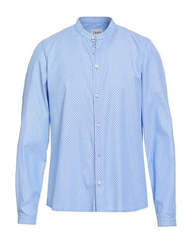 BERNA Camicia fantasia Blu chiaro 55% Poliestere, 45% Cotone