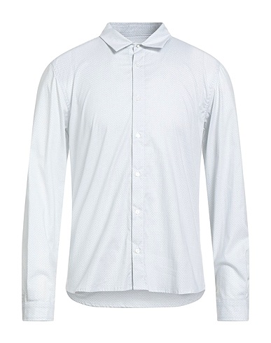 BERNA Patterned shirt Light grey 97% Cotton, 3% Elastane