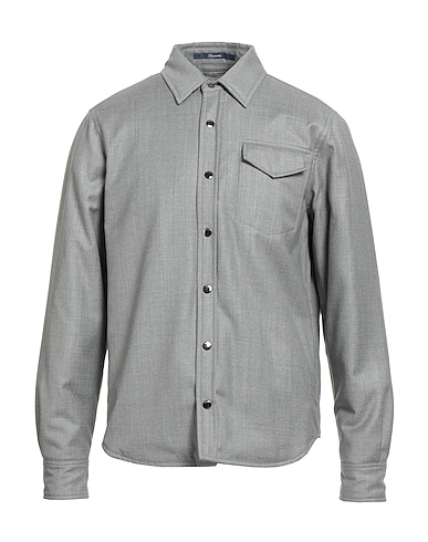 DRUMOHR Solid color shirt Grey 100% Virgin Wool