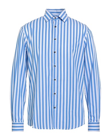 BERNA Striped shirt Azure 100% Cotton