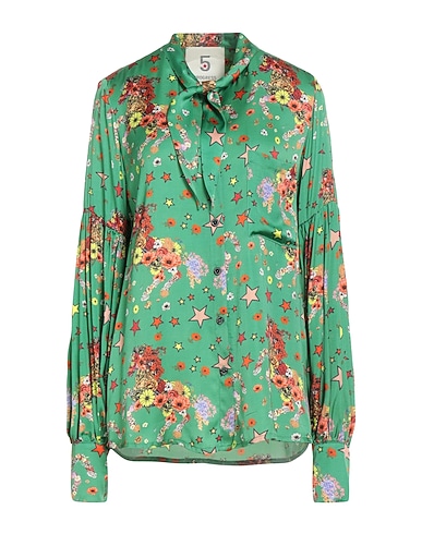 5 PROGRESS Patterned shirts & blouses Green 100% Viscose