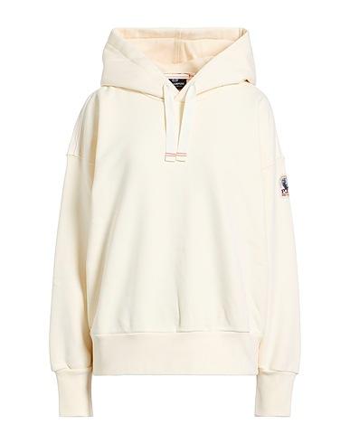 PARAJUMPERS Hooded track jacket  Ivory 89% Cotton, 11% Polyester