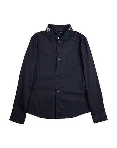 EMPORIO ARMANI Patterned shirt Midnight blue 76% Cotton, 21% Polyamide, 3% Elastane