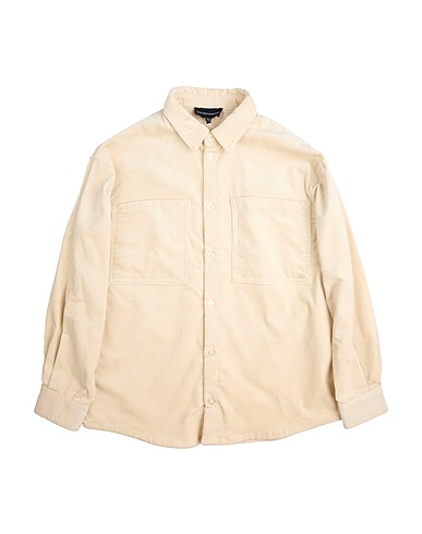 EMPORIO ARMANI Solid color shirt Ivory 75% Cotton, 22% Modal, 3% Elastane