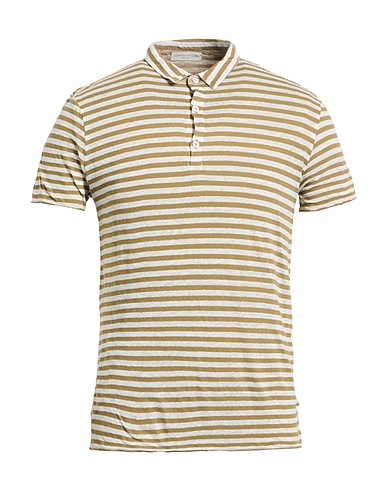 ROBERTO COLLINA Polo shirt Sage green 55% Linen, 45% Cotton