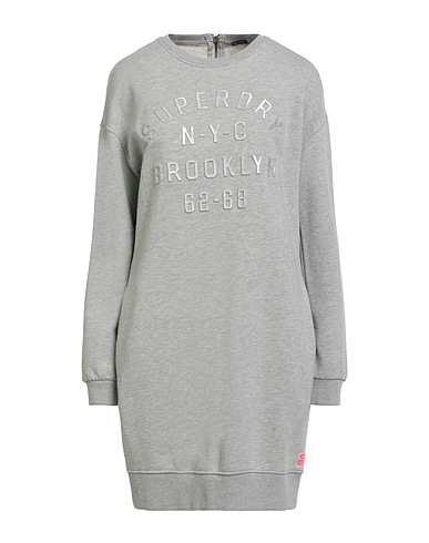 SUPERDRY Short dress Grey 75% Cotton, 25% Polyester