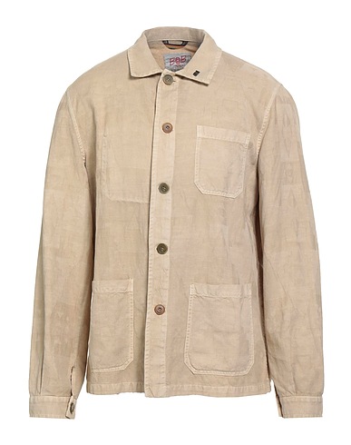 BOB Solid color shirt Beige 70% Cotton, 30% Linen