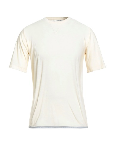AND WANDER T-shirt Cream 100% Wool