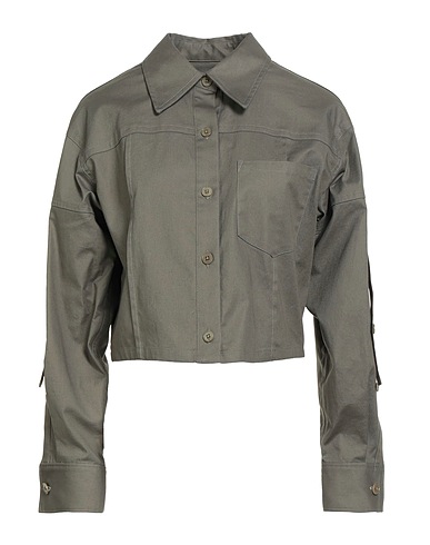 3.1 PHILLIP LIM Solid color shirts & blouses Military green 97% Cotton, 3% Elastane