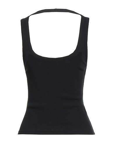 BY FAR Tank top Black 97% Cotton, 3% Elastane