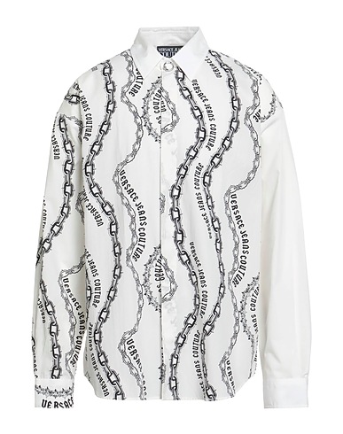 VERSACE JEANS COUTURE Patterned shirt Off white 100% Cotton