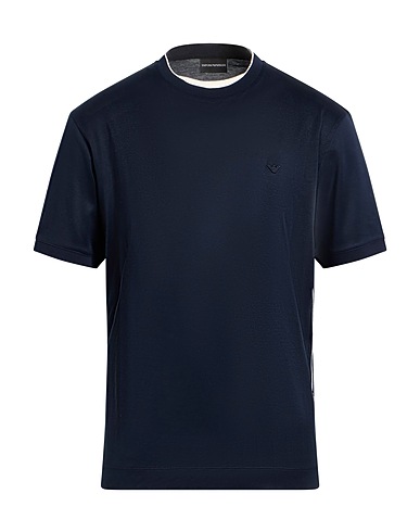 EMPORIO ARMANI T-shirt Midnight blue 70% Lyocell, 30% Cotton