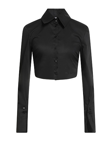 PATRIZIA PEPE Solid colour shirts & blouses Black 79% Cotton, 18% Polyamide, 3% Elastane
