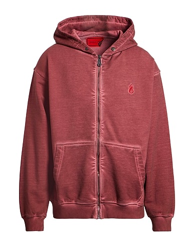 VISION OF SUPER Hooded track jacket  Burgundy 100% Cotton