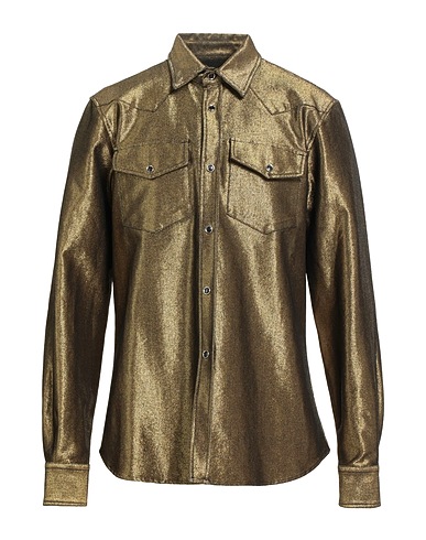 DEPARTMENT 5 Denim shirt Gold 70% Cotton, 20% Rayon, 10% Polyethylene
