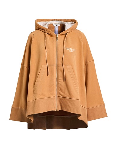 TWINSET Hooded sweatshirt Camel 90% Cotton, 10% Polyester