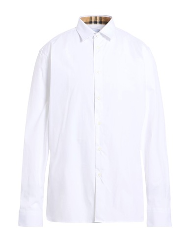 BURBERRY Solid color shirt White 96% Cotton, 4% Elastane