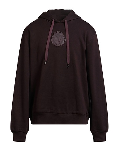 DOLCE&GABBANA Hooded track jacket  Plum 100% Cotton, Elastane, PVC - Polyvinyl chloride, Polyurethane