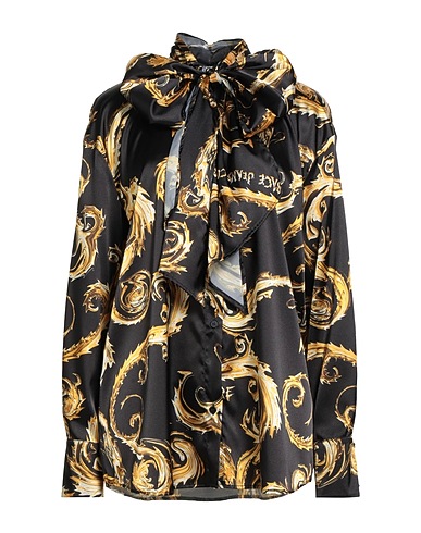 VERSACE JEANS COUTURE Patterned shirts & blouses Black 97% Polyester, 3% Elastane