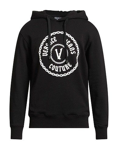 VERSACE JEANS COUTURE Felpa Nero 100% Cotone, Elastan