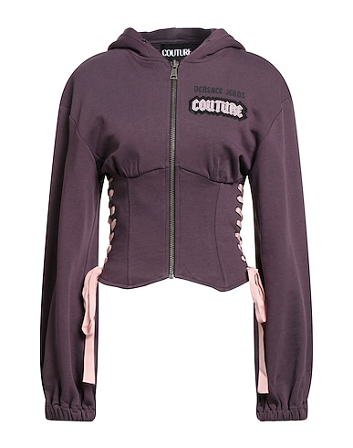 VERSACE JEANS COUTURE Felpa Prugna 100% Cotone