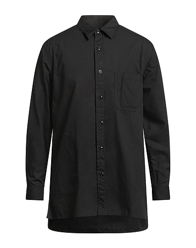 YOHJI YAMAMOTO POUR HOMME Solid colour shirt BLACK SCANDAL Black 100% Cotton