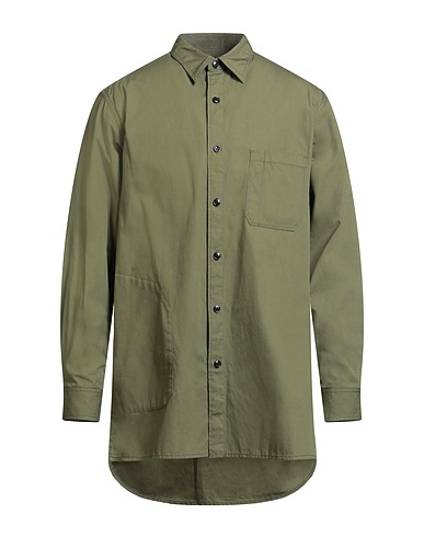YOHJI YAMAMOTO POUR HOMME Einfarbiges Hemd BLACK SCANDAL Militärgrün 100% Baumwolle