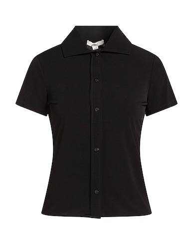 VINCE. Однотонные рубашки и блузки Чёрный 95% Полиэстер, 5% Эластан