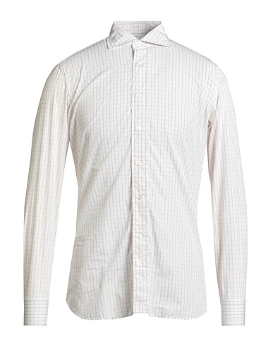 LARDINI Checked shirt Brick red 100% Cotton