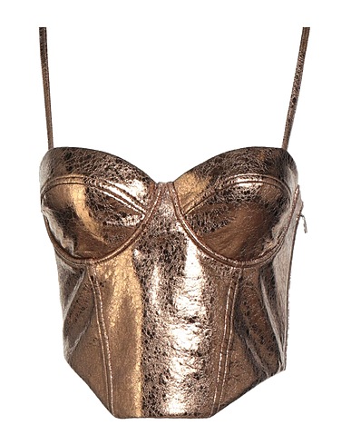 ROTATE BIRGER CHRISTENSEN Bustier Bronze 90% Polyester, 10% Elastane