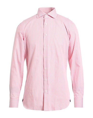LARDINI Checked shirt Antique rose 100% Cotton