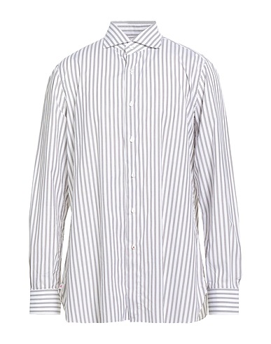 ISAIA Striped shirt Grey 100% Cotton
