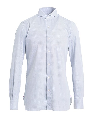 ISAIA Checked shirt Navy 100% Cotton