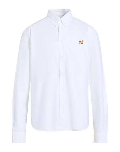 MAISON KITSUNÉ Einfarbiges Hemd Weiß 100% Baumwolle
