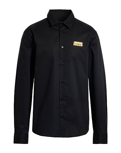 VERSACE JEANS COUTURE Solid colour shirt Black 100% Cotton