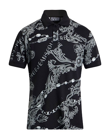 VERSACE JEANS COUTURE Polo shirt Black 100% Cotton