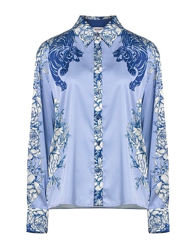 BLUGIRL Floral shirts & blouses Lilac 95% Polyester, 5% Elastane