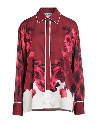 BLUGIRL Floral shirts & blouses Burgundy 95% Polyester, 5% Elastane
