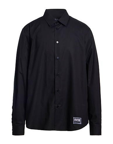 VERSACE JEANS COUTURE Solid colour shirt Black 100% Cotton