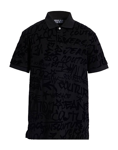 VERSACE JEANS COUTURE Polo shirt Black 100% Cotton