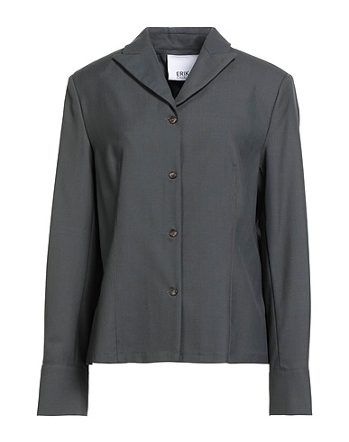 ERIKA CAVALLINI Solid color shirts & blouses Charcoal 100% Virgin Wool