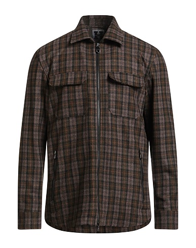 HISTORIC Camicia a quadri Verde militare 90% Lana, 10% Nylon